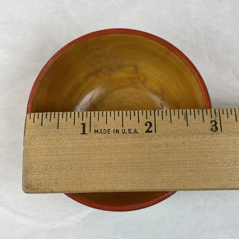 Painted Wood Trinket Bowl & Bamboo Shell Tray Set – Small Decorative Dishes